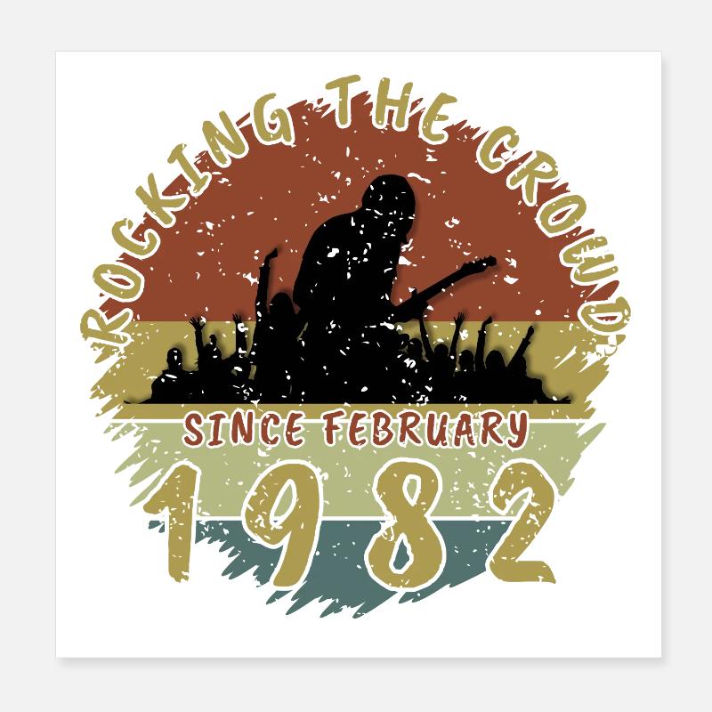 44th Birthday Rocking the crowd GIT 02/1982 Poster 8" x 8" (20x20 cm)