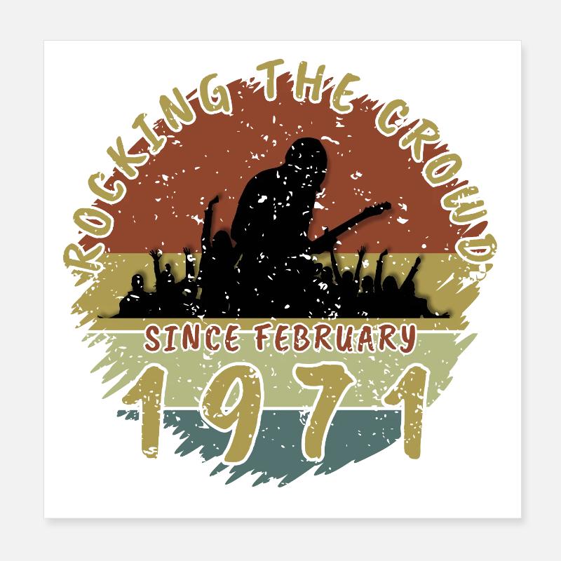 55th Birthday Rocking the crowd GIT 02/1971 Poster 8" x 8" (20x20 cm)