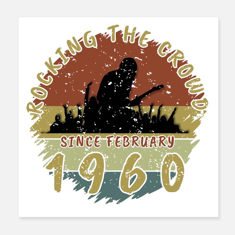 66th Birthday Rocking the crowd GIT 02/1960 Poster 8" x 8" (20x20 cm)