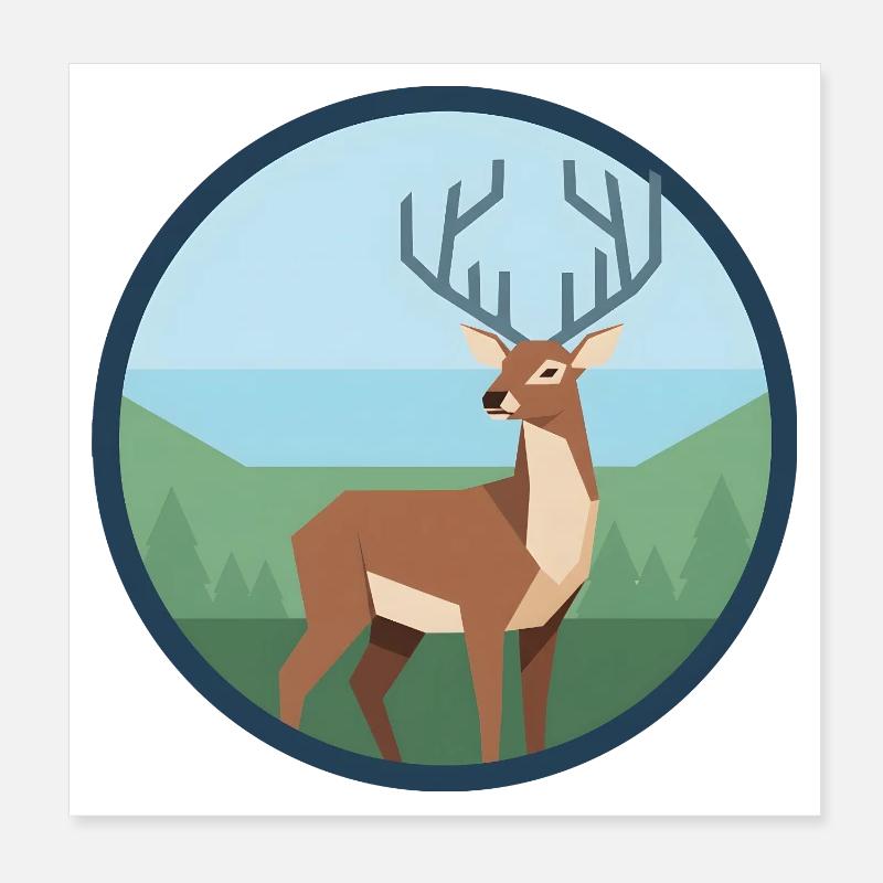 Hirsch Poster 20x20 cm