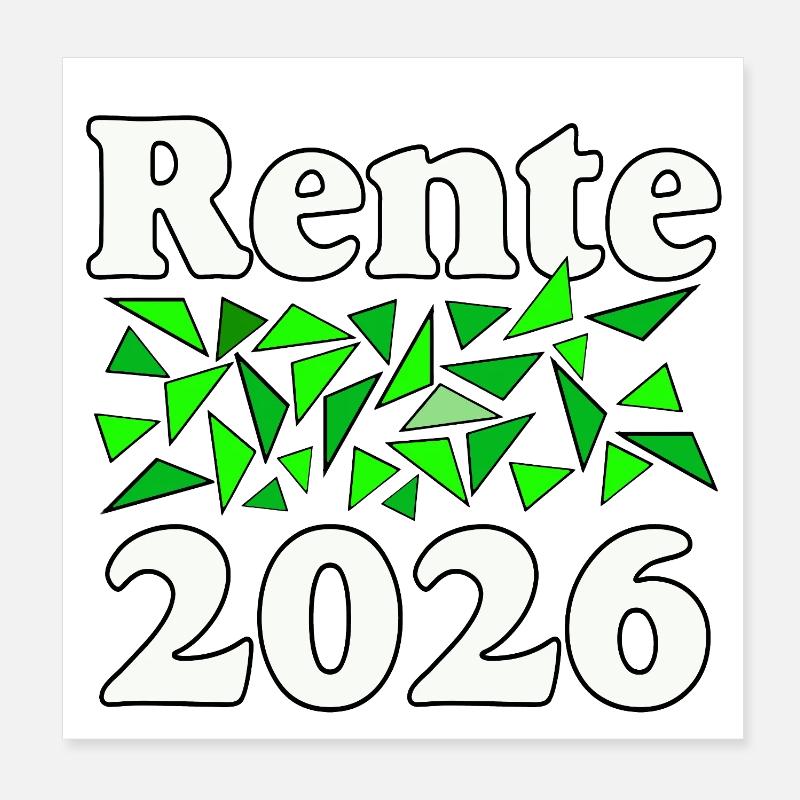 Rente 2026 Splitter Poster 20x20 cm