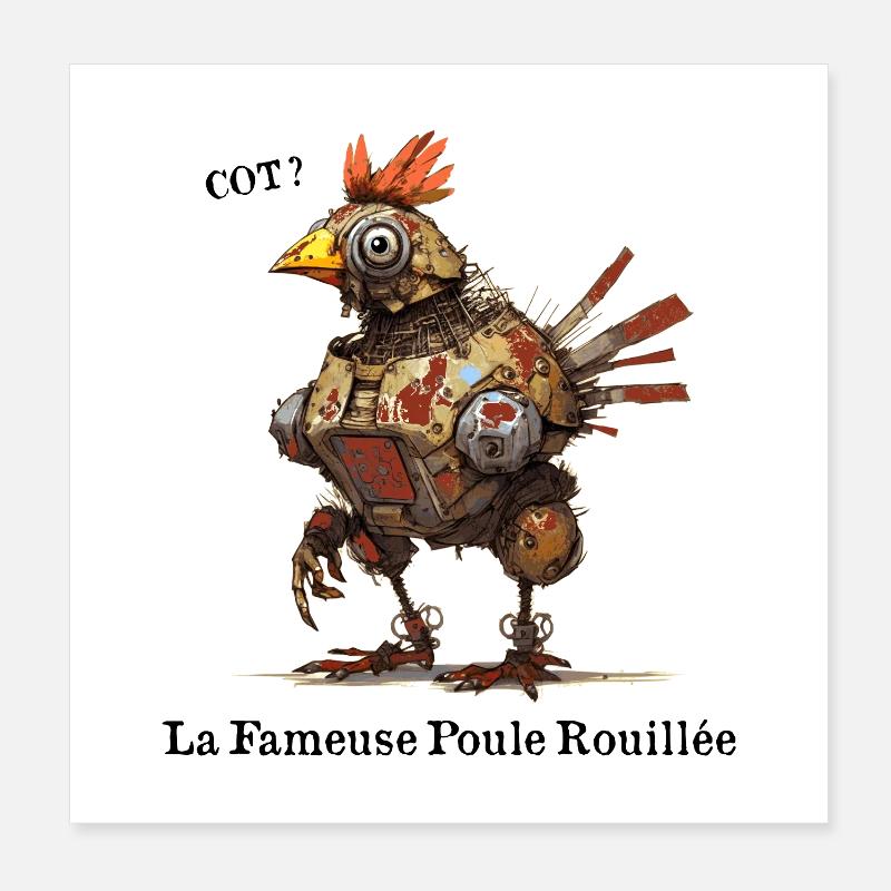 DIE BERÜHMTE ROSTIGE HUHN! Poster 20x20 cm