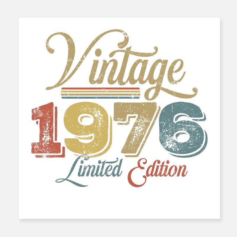 1976 50. Geburtstag Poster 20x20 cm