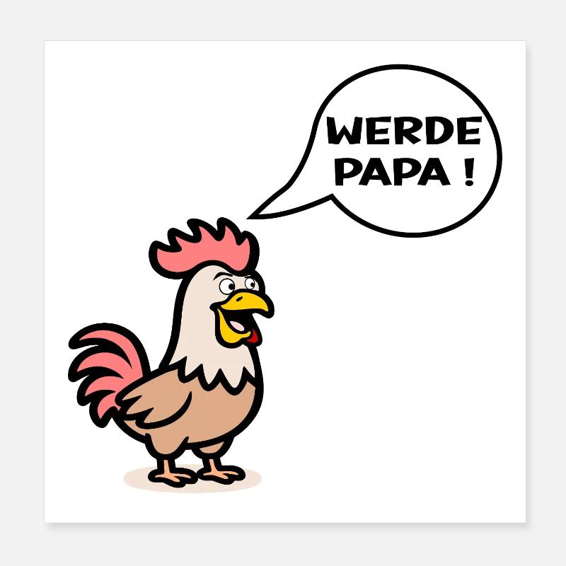Papa Fermier - Éleveur de poulets Poster 20 x 20 cm