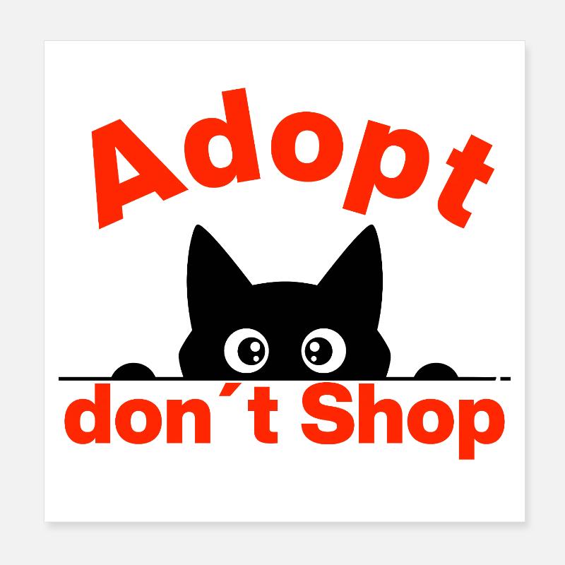 ADOPTEZ, N’ACHETEZ PAS – LES CHATS ADORENT CATLOVER Poster 20 x 20 cm