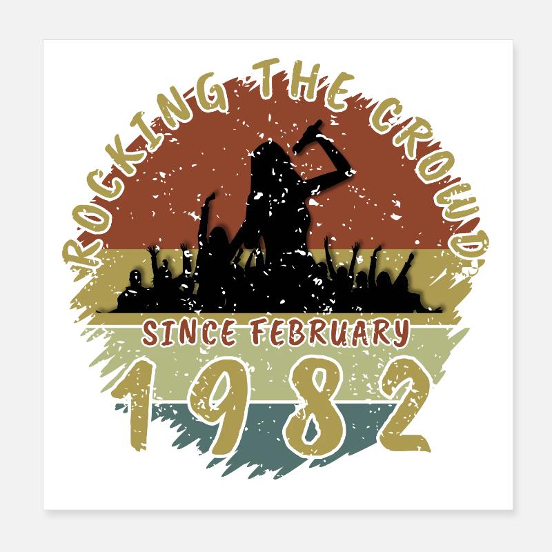 44th Birthday Rocking the crowd SNG 02/1982 Poster 8" x 8" (20x20 cm)
