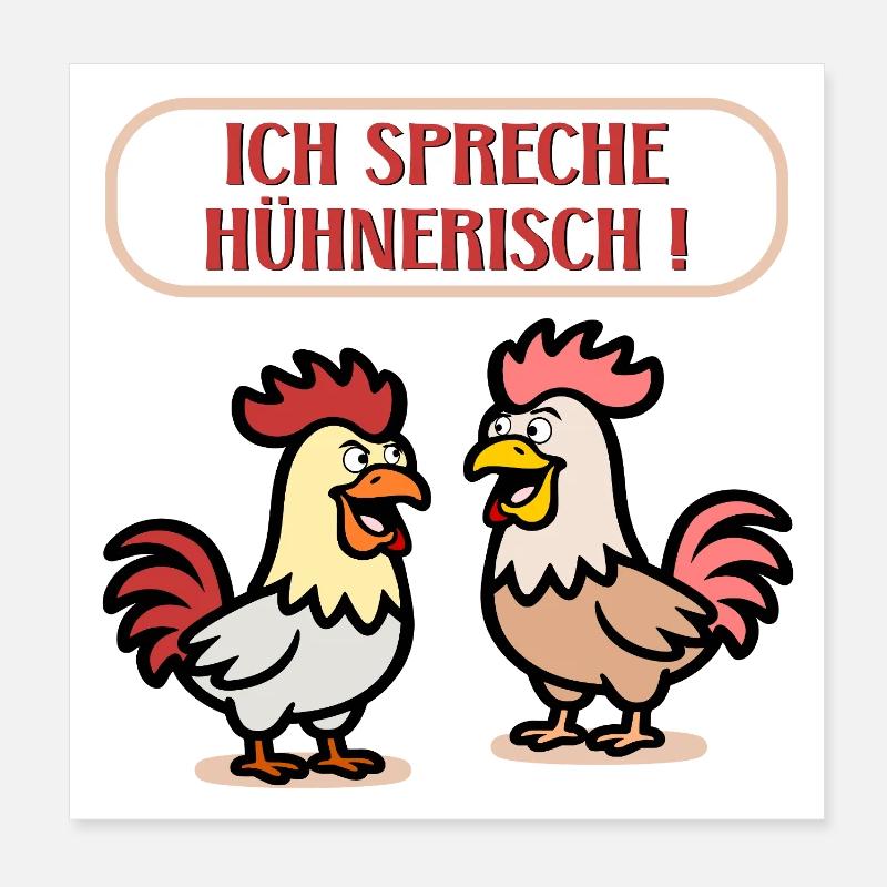 Poulets Language Volaille Poster 20 x 20 cm