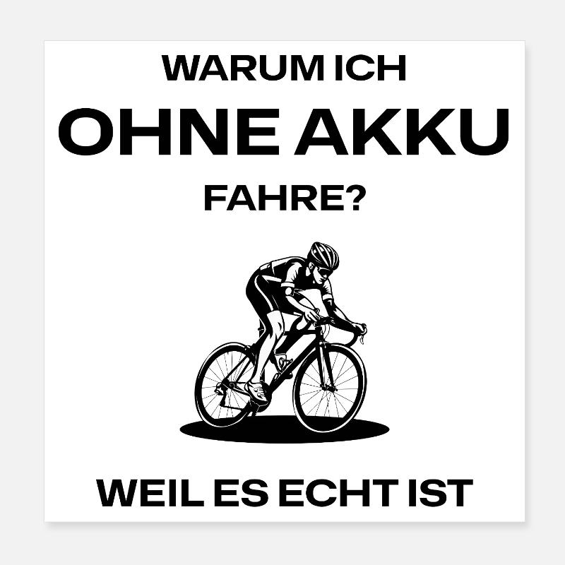 Radfahrer Silhouette Schwarz Poster 20x20 cm