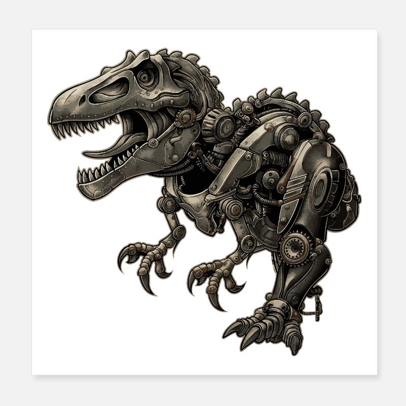 Mechanical dinosaur – T-Rex robot Poster 8" x 8" (20x20 cm)