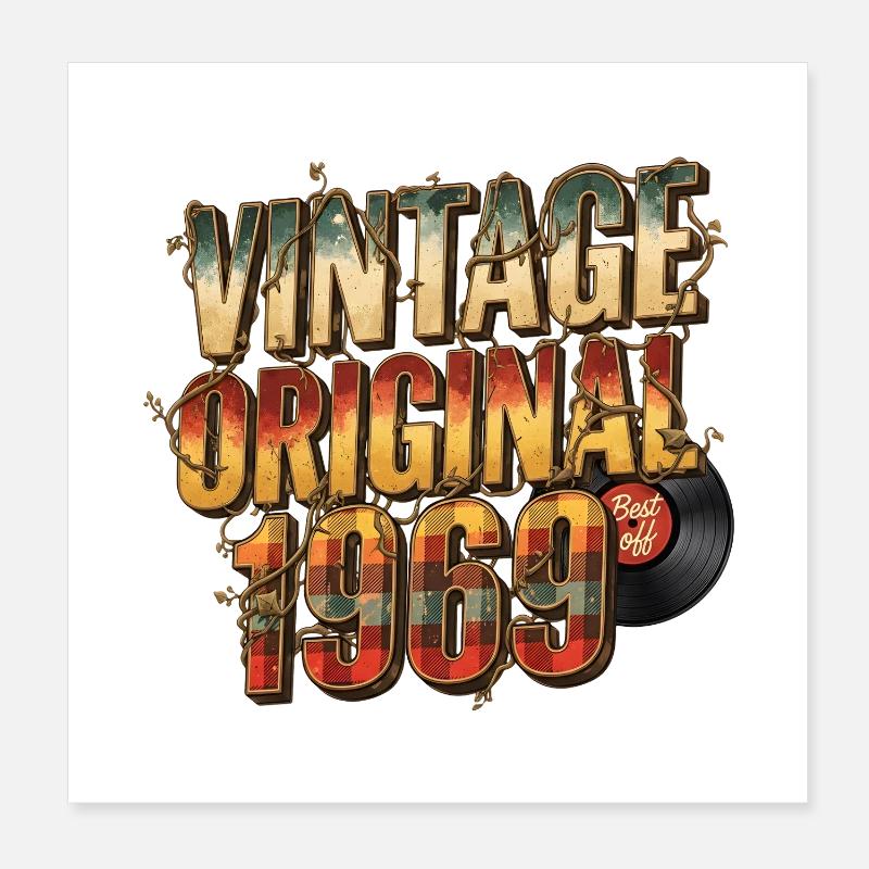 Vinyle vintage original de 1969 Poster 20 x 20 cm