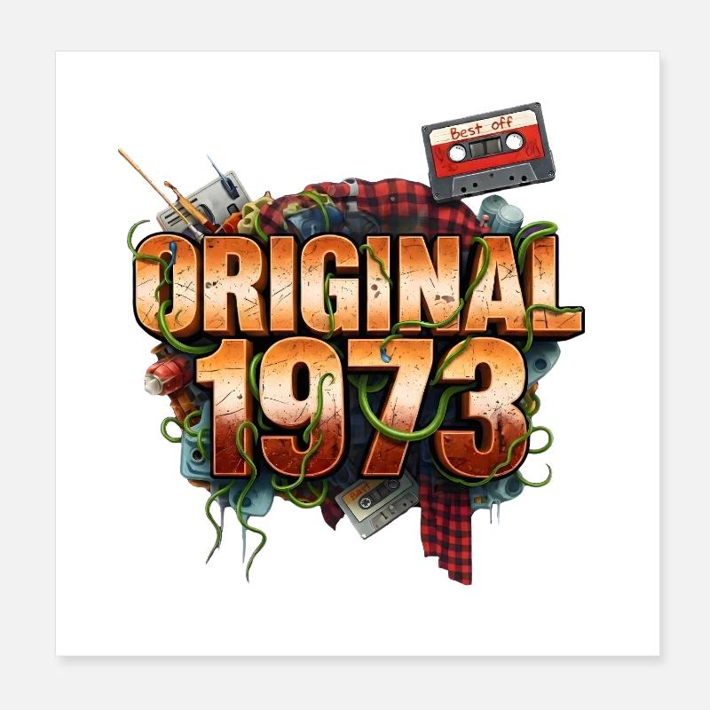 Rétro original de 1973 Poster 20 x 20 cm