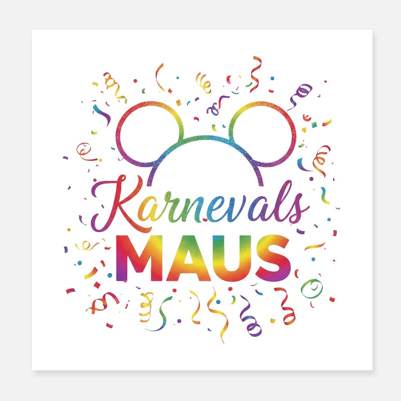 Karneval Maus  Poster 20x20 cm