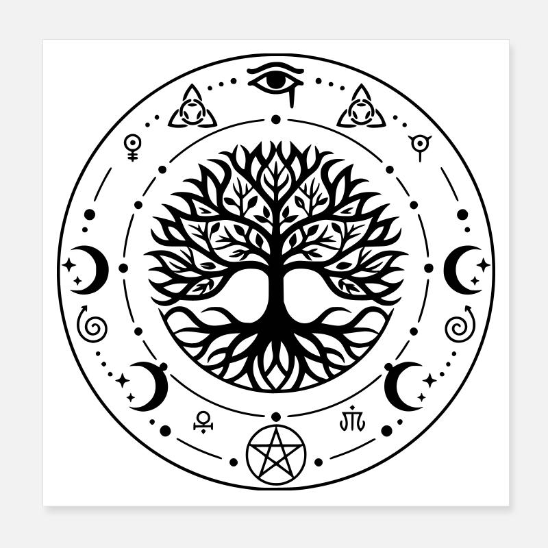 Arbre de Vie sacré Poster 20 x 20 cm