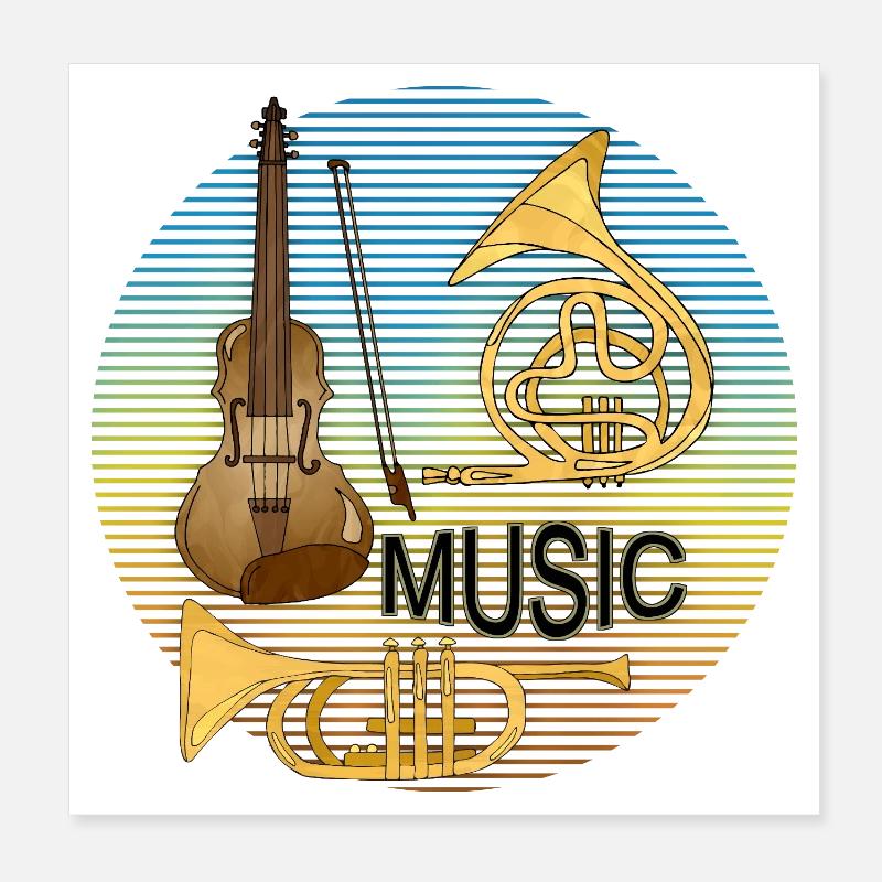 Musikinstrumente Poster 20x20 cm
