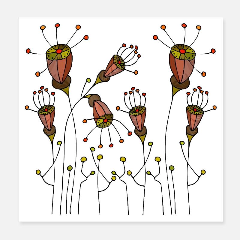Blomster Poster 20x20 cm