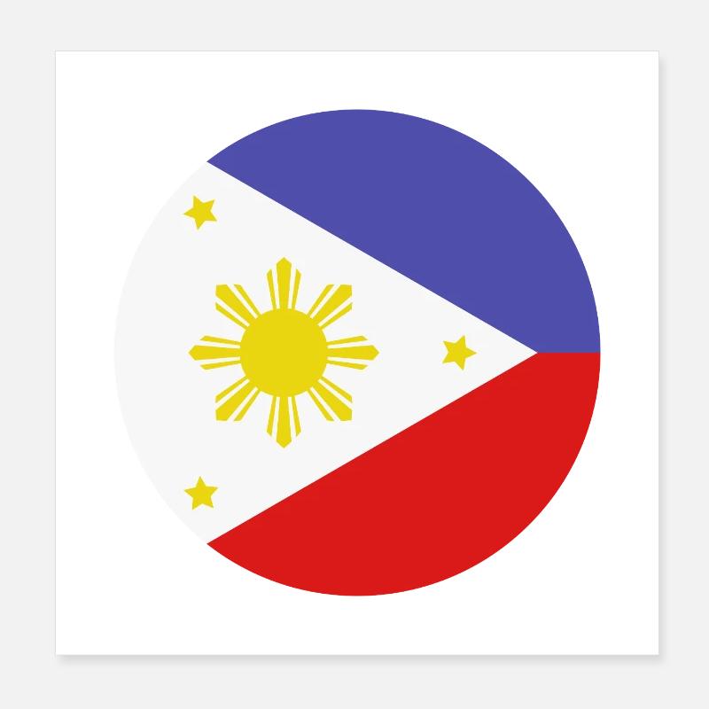 Philippines round flag Poster 8" x 8" (20x20 cm)