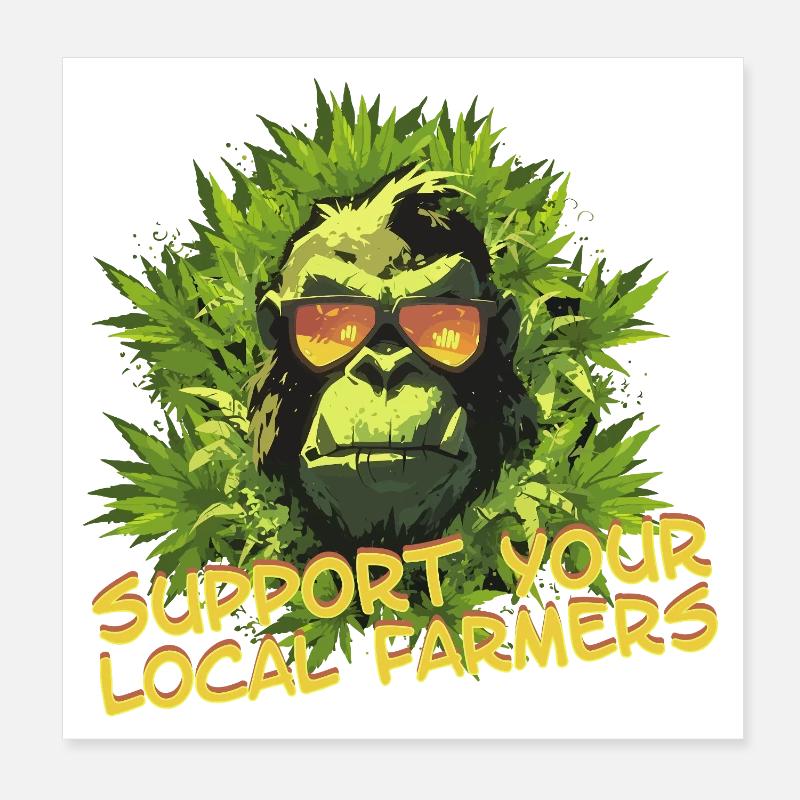 Support your local farmers Poster 20x20 cm
