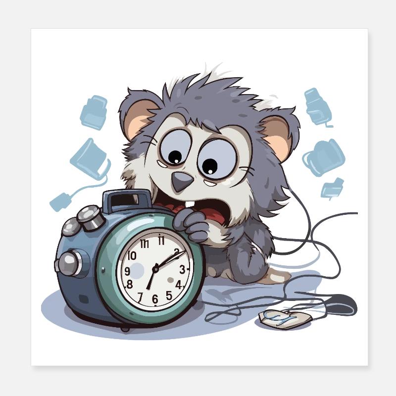 Morgenchaos Otter Wecker Poster 20x20 cm