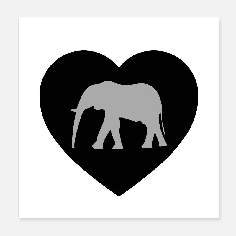 Elefant Poster 20x20 cm