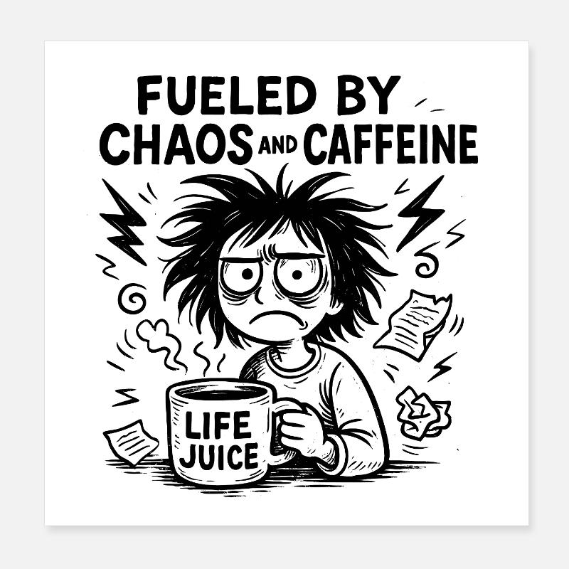 fueled-by-caffeine Poster 8" x 8" (20x20 cm)