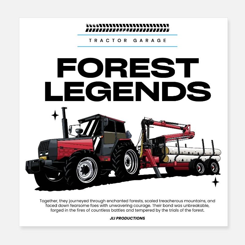 Red Tractor 05 Poster 20x20 cm