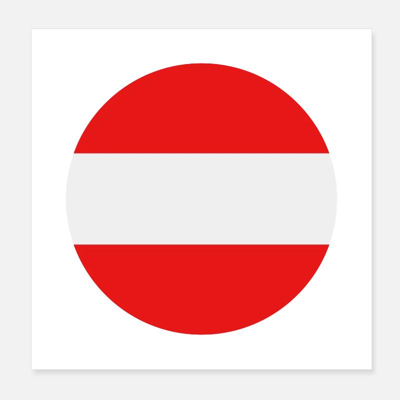 Austria round flag Poster 8" x 8" (20x20 cm)