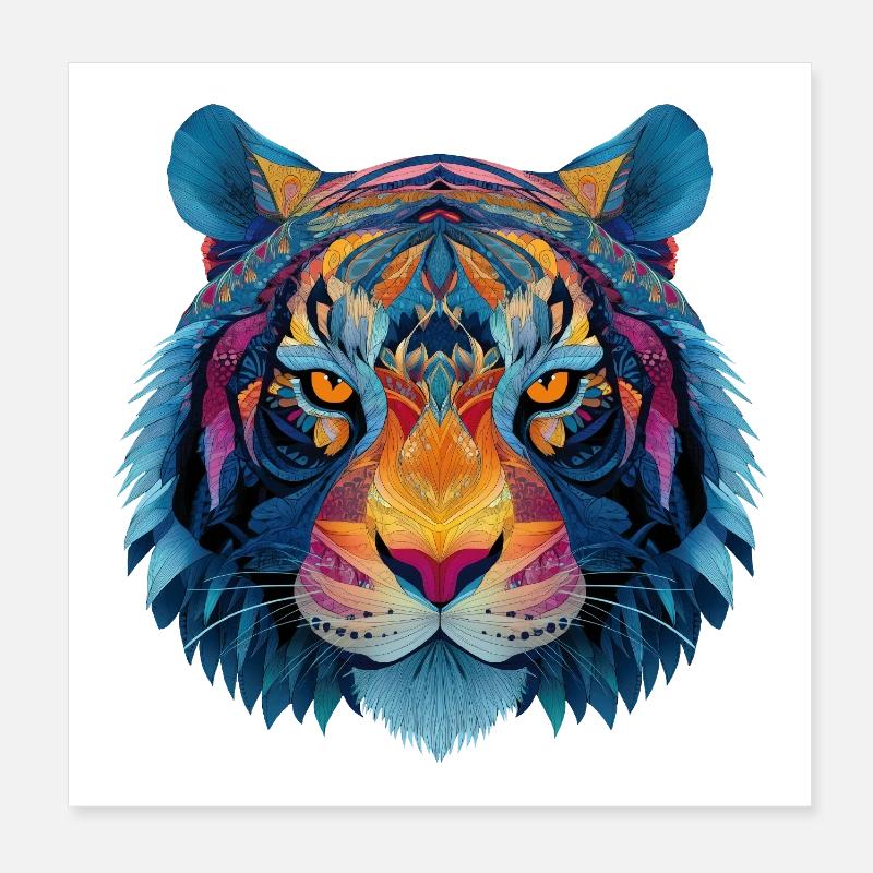 Tiger Kopf Poster 20x20 cm
