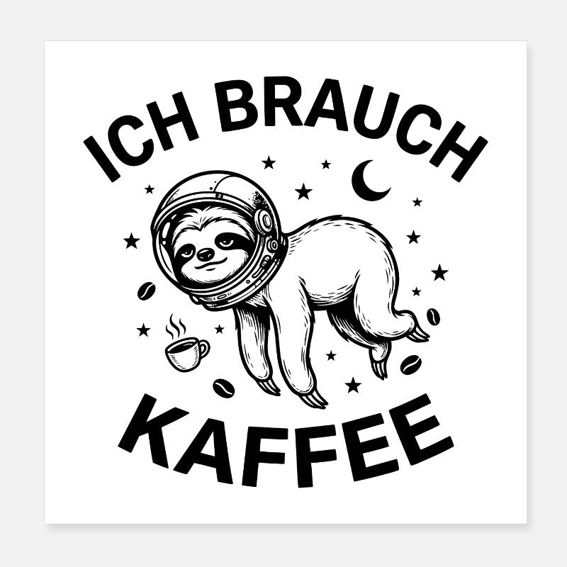 J’ai besoin de café Poster 20 x 20 cm