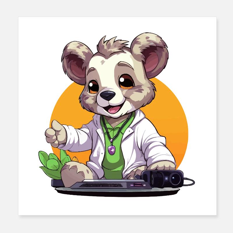 Tech-Koala Creator im Retrolook Poster 20x20 cm
