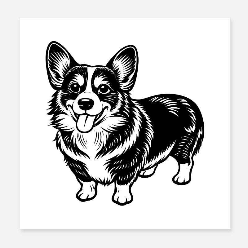 Pembroke Walisischer Corgi Poster 20x20 cm