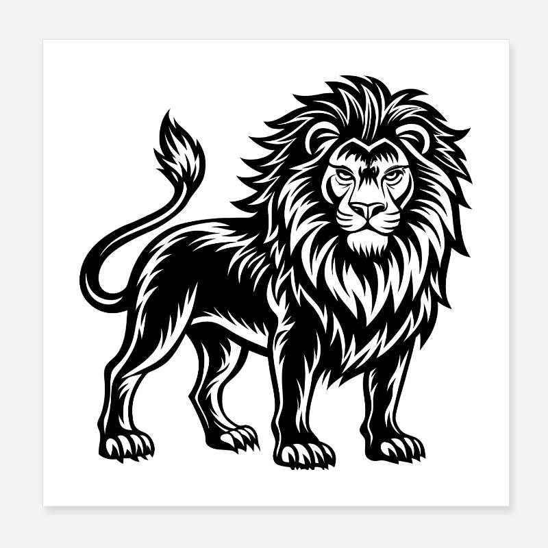 Maskottchen-Löwe Poster 20x20 cm