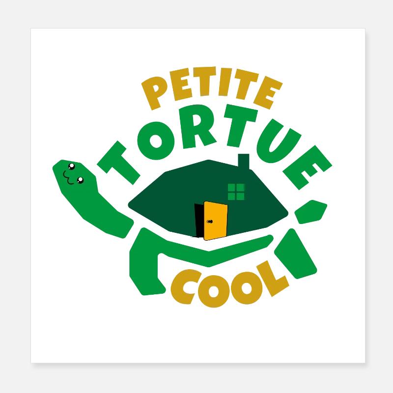 Cool Little Turtle Poster 8" x 8" (20x20 cm)