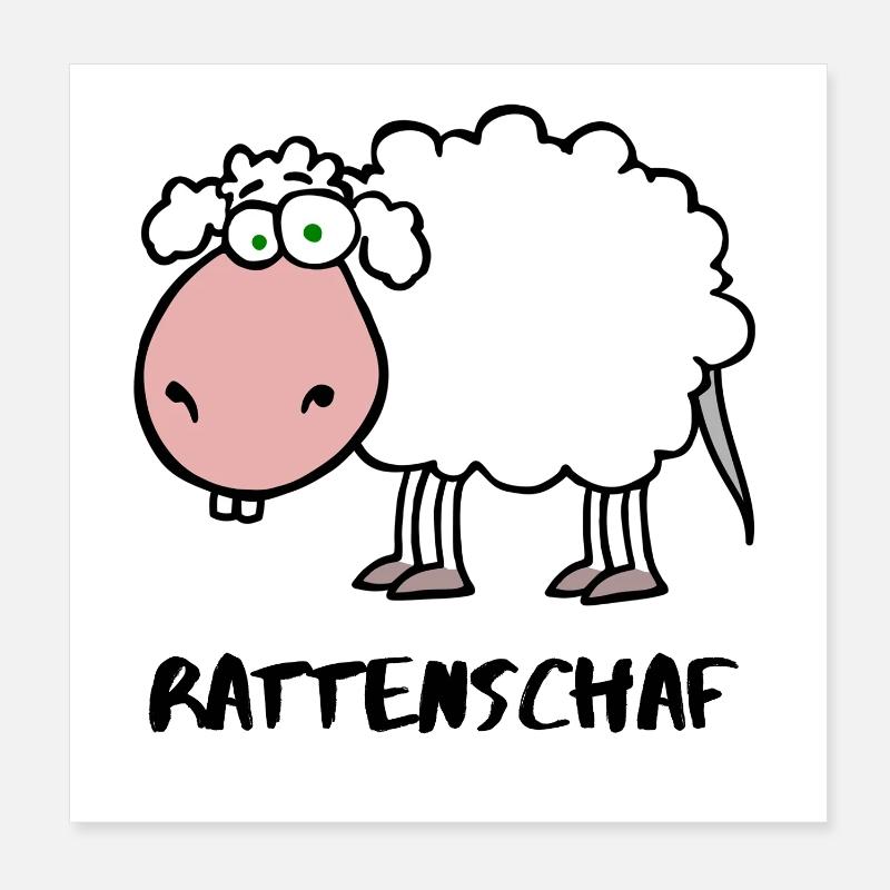 Rattenschaf Poster 20x20 cm