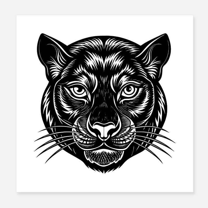 Panthergesicht Poster 20x20 cm