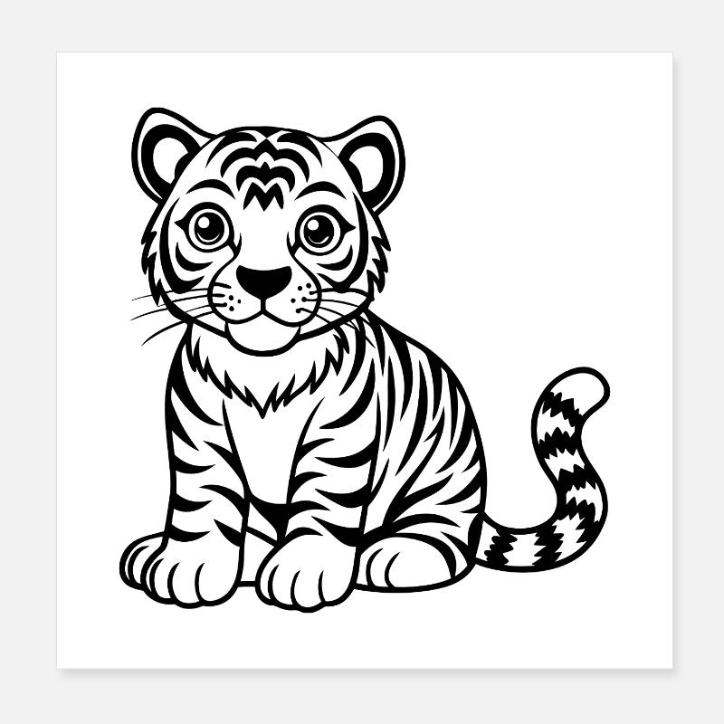 Bébé tigre mignon Poster 20 x 20 cm
