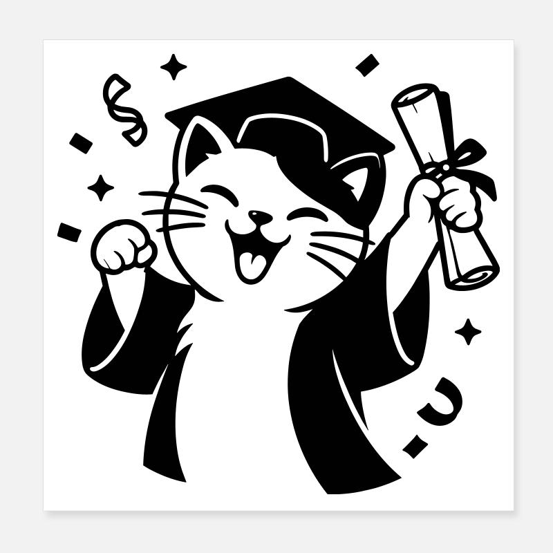 Diplôme Cat Poster 20 x 20 cm