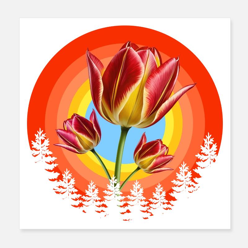 TULIPS NATURE Poster 8" x 8" (20x20 cm)