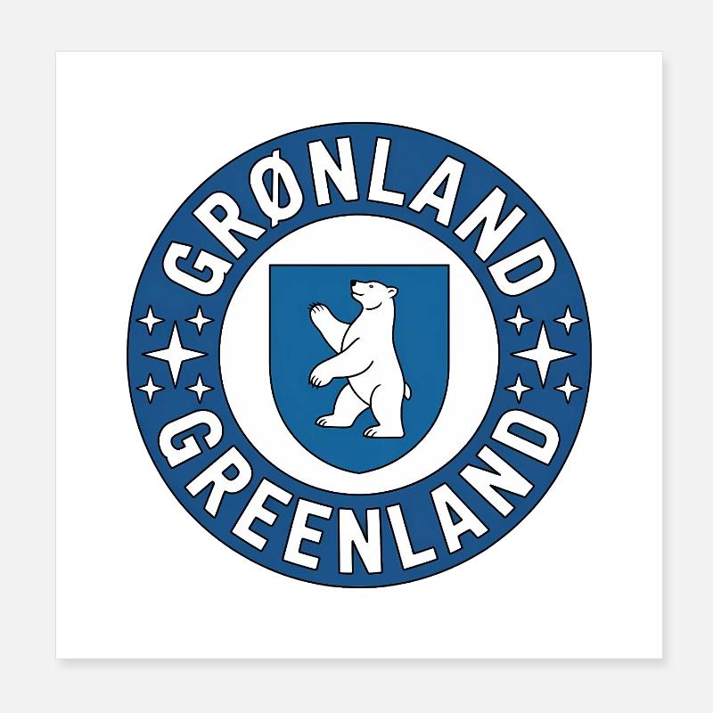 Greenland - Circular Badge Tee Poster 8" x 8" (20x20 cm)