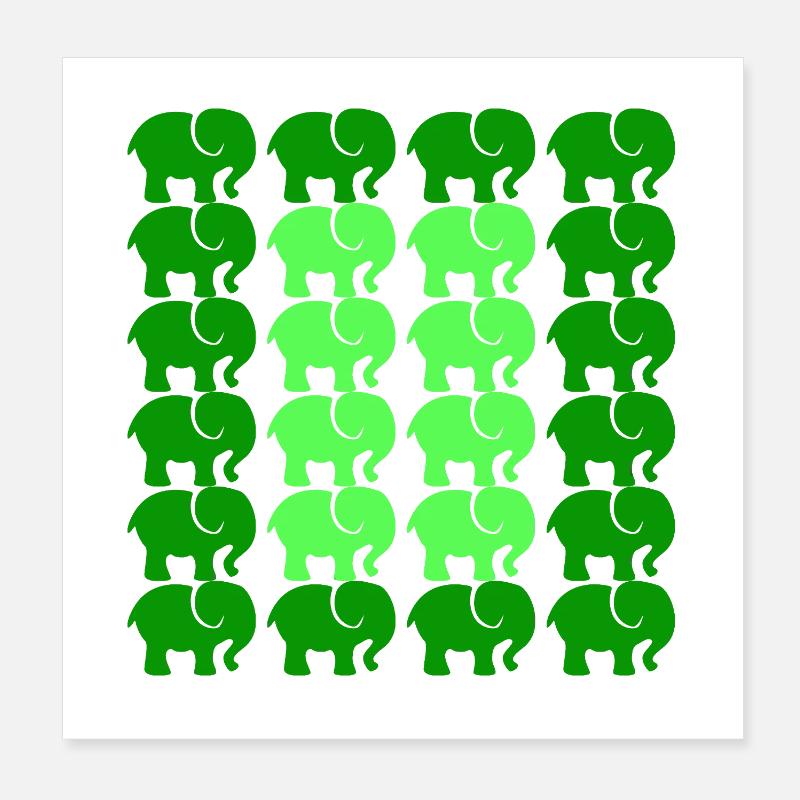 Elephant Poster 8" x 8" (20x20 cm)