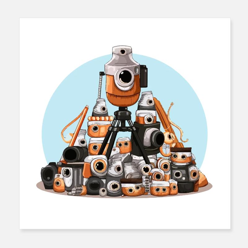 Kamerapile Illustration Poster 20x20 cm