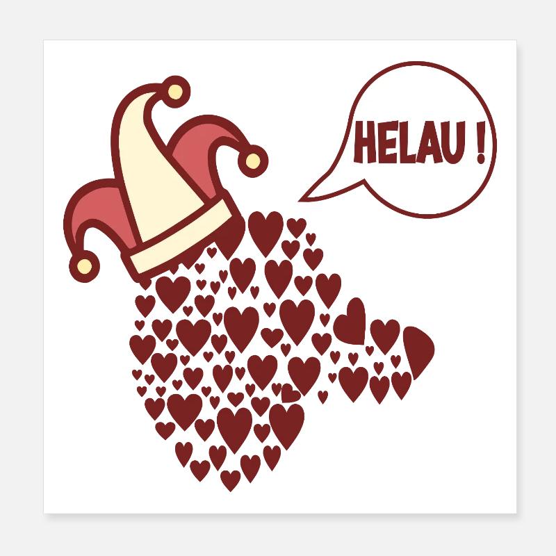 Carnaval de costumes de teckel Helau Poster 20 x 20 cm