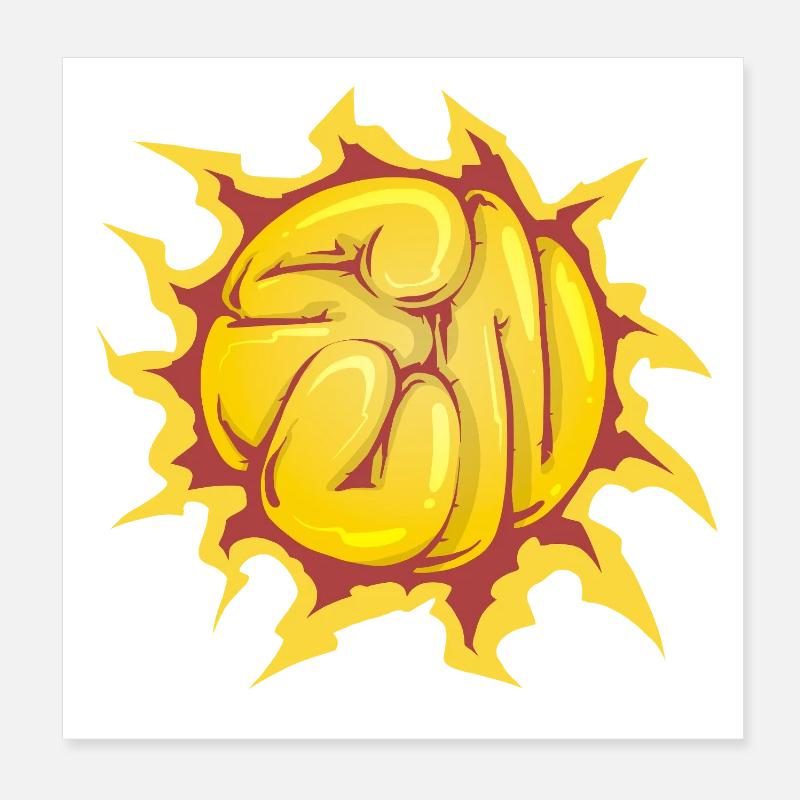 Graffiti Sun Poster 8" x 8" (20x20 cm)
