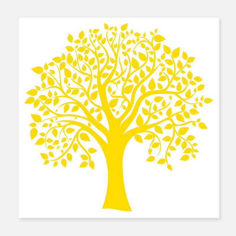 Icon Orange Jumbo Tree Print Silhouette Poster 20x20 cm