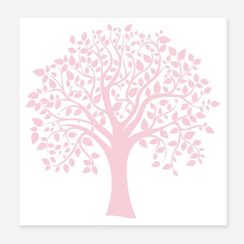 Icon Pink Jumbo Tree Print Silhouette Poster 20x20 cm