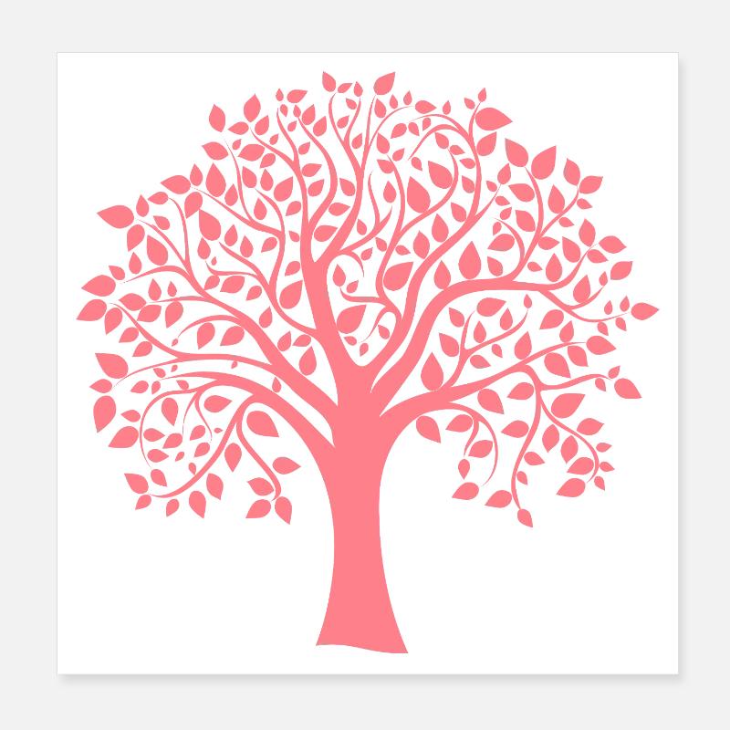 Icon Roter Jumbo-Baum Muster-Silhouette Poster 20x20 cm