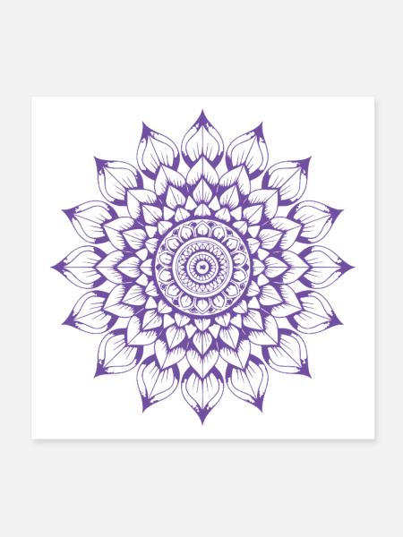 Mandala - Poster 20x20 cm - Weiß - Vorne