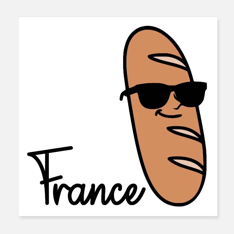 France Baguette Poster 20 x 20 cm