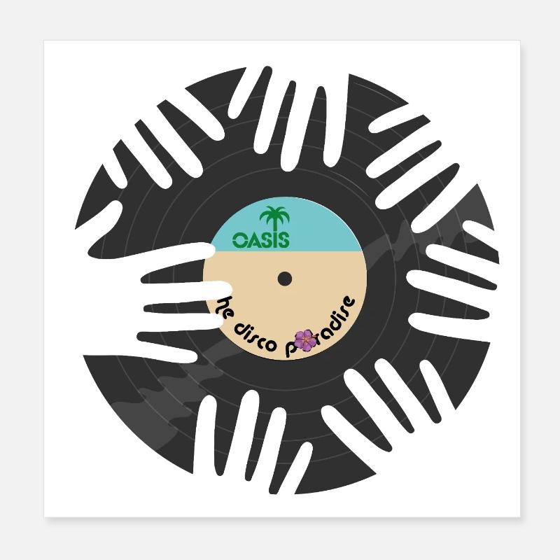 Disco Oasi Tropisch Poster 20x20 cm