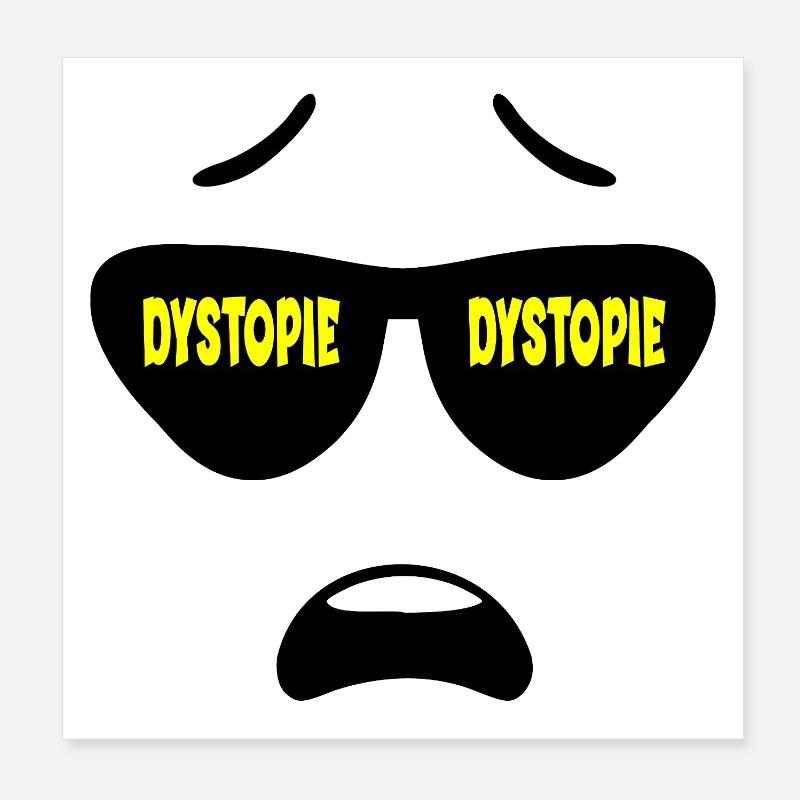 Facial Expression Dystopia Future Poster 8" x 8" (20x20 cm)
