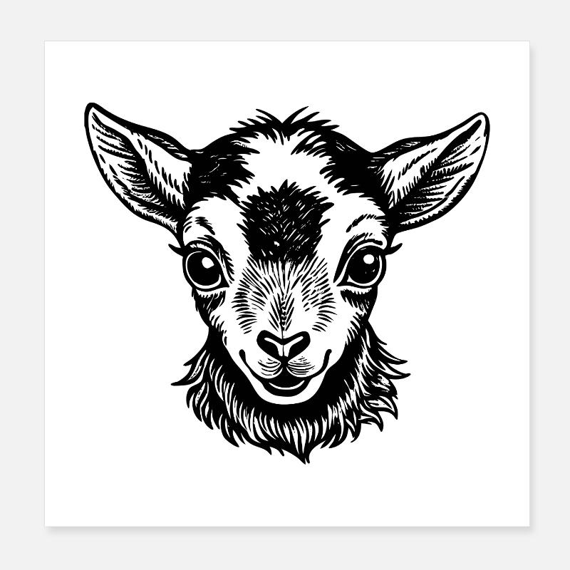 Baby goat face Poster 8" x 8" (20x20 cm)